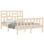 vidaXL Giroletto con Testiera 4FT Small Double in Legno Massello vidaXL Giroletto con Testiera 4FT Small Double in Legno Massello
