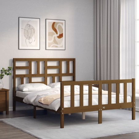 vidaXL Giroletto con Testiera Miele 4FT Small Double in Legno Massello
