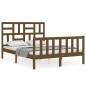 vidaXL Giroletto con Testiera Miele 4FT Small Double in Legno Massello vidaXL Giroletto con Testiera Miele 4FT Small Double in Legno Massello