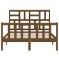 vidaXL Giroletto con Testiera Miele 4FT Small Double in Legno Massello vidaXL Giroletto con Testiera Miele 4FT Small Double in Legno Massello