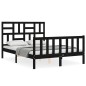 vidaXL Giroletto con Testiera Nero 4FT Small Double in Legno Massello vidaXL Giroletto con Testiera Nero 4FT Small Double in Legno Massello