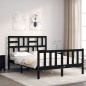 vidaXL Giroletto con Testiera Nero 4FT Small Double in Legno Massello vidaXL Giroletto con Testiera Nero 4FT Small Double in Legno Massello