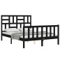 vidaXL Giroletto con Testiera Nero 4FT Small Double in Legno Massello vidaXL Giroletto con Testiera Nero 4FT Small Double in Legno Massello