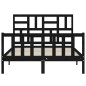 vidaXL Giroletto con Testiera Nero 4FT Small Double in Legno Massello vidaXL Giroletto con Testiera Nero 4FT Small Double in Legno Massello