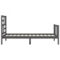 vidaXL Giroletto con Testiera Grigio 100x200 cm in Legno Massello vidaXL Giroletto con Testiera Grigio 100x200 cm in Legno Massello