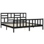 vidaXL Giroletto con Testiera Nero 200x200 cm in Legno Massello vidaXL Giroletto con Testiera Nero 200x200 cm in Legno Massello
