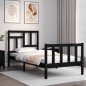 vidaXL Giroletto con Testiera Nero 3FT Single in Legno Massello vidaXL Giroletto con Testiera Nero 3FT Single in Legno Massello