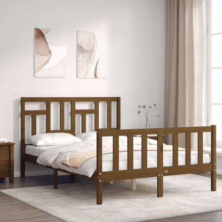 vidaXL Giroletto con Testiera Miele 4FT Small Double in Legno Massello