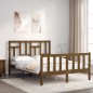 vidaXL Giroletto con Testiera Miele 4FT Small Double in Legno Massello vidaXL Giroletto con Testiera Miele 4FT Small Double in Legno Massello
