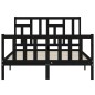 vidaXL Giroletto con Testiera Nero 140x190 cm in Legno Massello vidaXL Giroletto con Testiera Nero 140x190 cm in Legno Massello