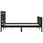 vidaXL Giroletto con Testiera Nero 140x190 cm in Legno Massello vidaXL Giroletto con Testiera Nero 140x190 cm in Legno Massello