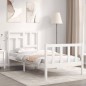vidaXL Giroletto con Testiera Bianco 90x200 cm in Legno Massello vidaXL Giroletto con Testiera Bianco 90x200 cm in Legno Massello