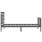 vidaXL Giroletto con Testiera Grigio 90x200 cm in Legno Massello vidaXL Giroletto con Testiera Grigio 90x200 cm in Legno Massello
