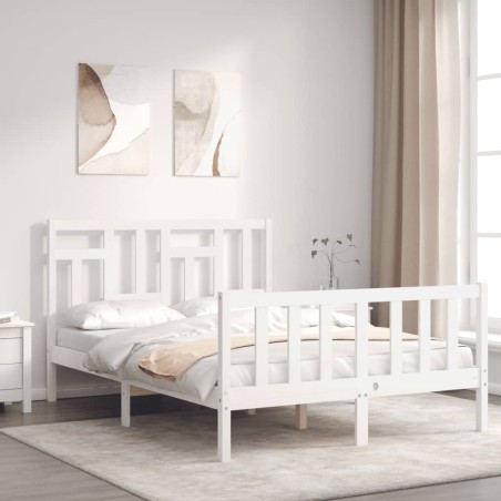 vidaXL Giroletto senza Materasso Bianco 120x200 cm Legno Massello Pino