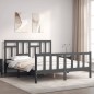 vidaXL Giroletto con Testiera Grigio 5FT King Size in Legno Massello vidaXL Giroletto con Testiera Grigio 5FT King Size in Legno Massello