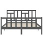 vidaXL Giroletto con Testiera Grigio 5FT King Size in Legno Massello vidaXL Giroletto con Testiera Grigio 5FT King Size in Legno Massello