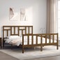vidaXL Giroletto con Testiera Miele 5FT King Size in Legno Massello vidaXL Giroletto con Testiera Miele 5FT King Size in Legno Massello
