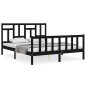 vidaXL Giroletto con Testiera Nero 5FT King Size in Legno Massello vidaXL Giroletto con Testiera Nero 5FT King Size in Legno Massello