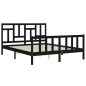 vidaXL Giroletto con Testiera Nero 5FT King Size in Legno Massello vidaXL Giroletto con Testiera Nero 5FT King Size in Legno Massello
