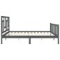 vidaXL Giroletto con Testiera Grigio 6FT Super King in Legno Massello vidaXL Giroletto con Testiera Grigio 6FT Super King in Legno Massello