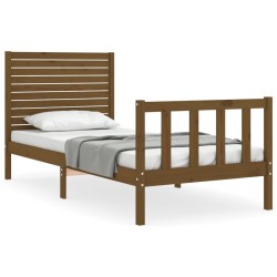 vidaXL Giroletto con Testiera Miele 2FT6 Small Single Legno Massello
