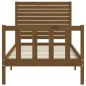 vidaXL Giroletto con Testiera Miele 2FT6 Small Single Legno Massello vidaXL Giroletto con Testiera Miele 2FT6 Small Single Legno Massello