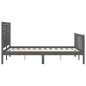 vidaXL Giroletto con Testiera Grigio 4FT Small Double Legno Massello vidaXL Giroletto con Testiera Grigio 4FT Small Double Legno Massello