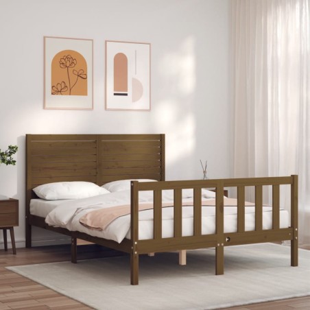 vidaXL Giroletto con Testiera Miele 4FT Small Double in Legno Massello