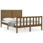 vidaXL Giroletto con Testiera Miele 4FT Small Double in Legno Massello vidaXL Giroletto con Testiera Miele 4FT Small Double in Legno Massello