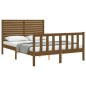 vidaXL Giroletto con Testiera Miele 4FT Small Double in Legno Massello vidaXL Giroletto con Testiera Miele 4FT Small Double in Legno Massello
