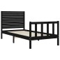 vidaXL Giroletto con Testiera Nero 100x200 cm in Legno Massello vidaXL Giroletto con Testiera Nero 100x200 cm in Legno Massello
