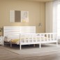 vidaXL Giroletto senza Materasso Bianco 200x200 cm Legno Massello Pino vidaXL Giroletto senza Materasso Bianco 200x200 cm Legno Massello Pino
