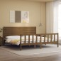vidaXL Giroletto con Testiera Miele 200x200 cm in Legno Massello