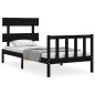 vidaXL Giroletto con Testiera Nero 3FT Single in Legno Massello