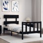 vidaXL Giroletto con Testiera Nero 3FT Single in Legno Massello
