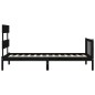 vidaXL Giroletto con Testiera Nero 3FT Single in Legno Massello