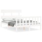 vidaXL Giroletto con Testiera Bianco 4FT6 Double in Legno Massello vidaXL Giroletto con Testiera Bianco 4FT6 Double in Legno Massello