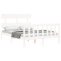 vidaXL Giroletto con Testiera Bianco 4FT6 Double in Legno Massello vidaXL Giroletto con Testiera Bianco 4FT6 Double in Legno Massello
