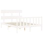 vidaXL Giroletto con Testiera Bianco 4FT6 Double in Legno Massello vidaXL Giroletto con Testiera Bianco 4FT6 Double in Legno Massello