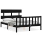 vidaXL Giroletto con Testiera Nero 4FT6 Double in Legno Massello