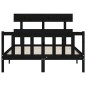 vidaXL Giroletto con Testiera Nero 4FT6 Double in Legno Massello