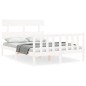 vidaXL Giroletto con Testiera Bianco 140x190 cm in Legno Massello