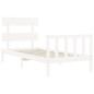 vidaXL Giroletto con Testiera Bianco 90x200 cm in Legno Massello vidaXL Giroletto con Testiera Bianco 90x200 cm in Legno Massello