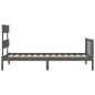 vidaXL Giroletto con Testiera Grigio 90x200 cm in Legno Massello