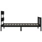 vidaXL Giroletto con Testiera Nero 90x200 cm in Legno Massello vidaXL Giroletto con Testiera Nero 90x200 cm in Legno Massello