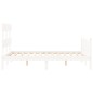 vidaXL Giroletto con Testiera Bianco 120x200 cm in Legno Massello vidaXL Giroletto con Testiera Bianco 120x200 cm in Legno Massello