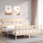 vidaXL Giroletto con Testiera 5FT King Size in Legno Massello vidaXL Giroletto con Testiera 5FT King Size in Legno Massello