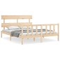 vidaXL Giroletto con Testiera 5FT King Size in Legno Massello vidaXL Giroletto con Testiera 5FT King Size in Legno Massello