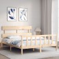 vidaXL Giroletto con Testiera 5FT King Size in Legno Massello vidaXL Giroletto con Testiera 5FT King Size in Legno Massello