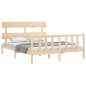 vidaXL Giroletto con Testiera 5FT King Size in Legno Massello vidaXL Giroletto con Testiera 5FT King Size in Legno Massello